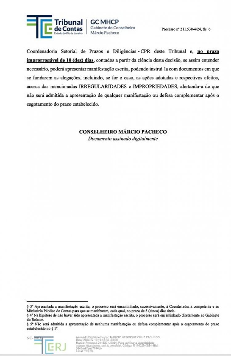 Decisão do TCE-RJ Aponta Irregularidades na Gestão de Lívia de Chiquinho